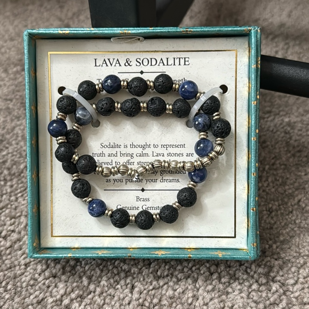 Shivam Lava & Sodalite Gemstone Bracelet
